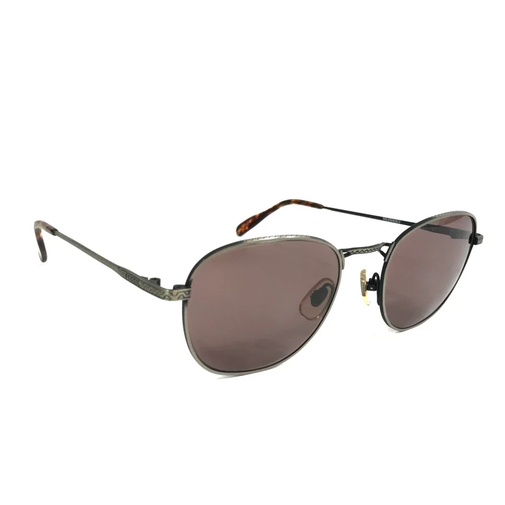 Fossil Sunglasses TWO-TEN MS2006SLV Matte Antique Silver Frames w/ Purple Lenses